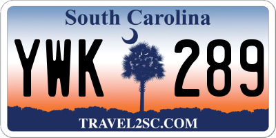 SC license plate YWK289