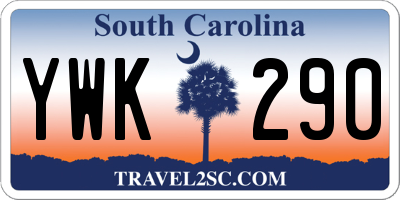 SC license plate YWK290
