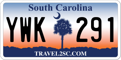SC license plate YWK291