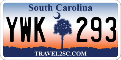 SC license plate YWK293