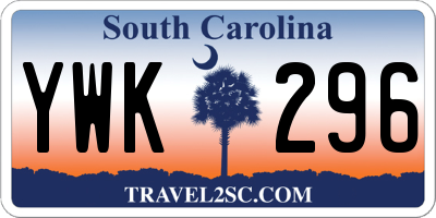 SC license plate YWK296