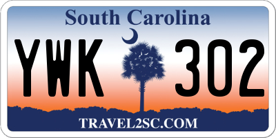 SC license plate YWK302
