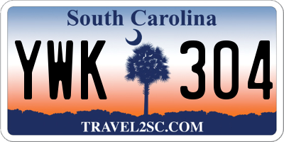 SC license plate YWK304