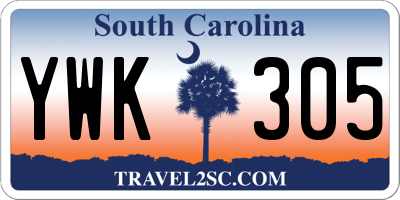 SC license plate YWK305