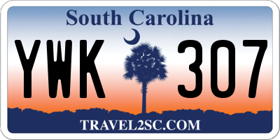 SC license plate YWK307