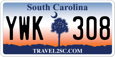 SC license plate YWK308