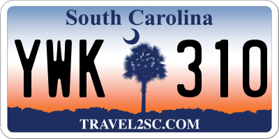 SC license plate YWK310