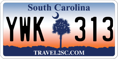 SC license plate YWK313