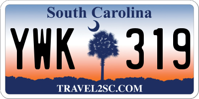 SC license plate YWK319