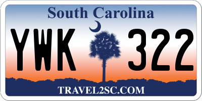 SC license plate YWK322