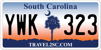 SC license plate YWK323