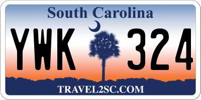 SC license plate YWK324