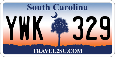 SC license plate YWK329
