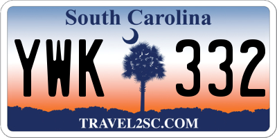 SC license plate YWK332