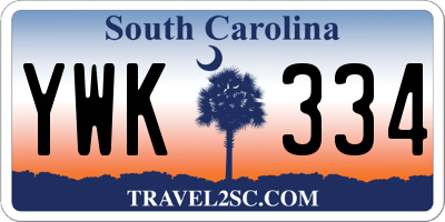 SC license plate YWK334