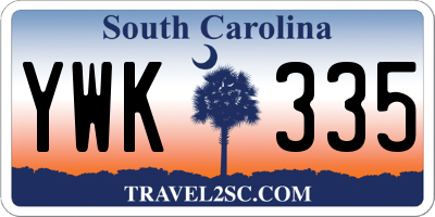 SC license plate YWK335