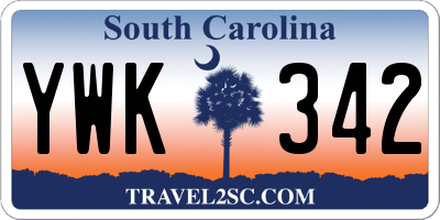 SC license plate YWK342