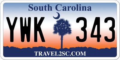 SC license plate YWK343