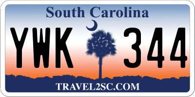 SC license plate YWK344