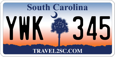 SC license plate YWK345