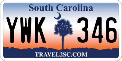 SC license plate YWK346