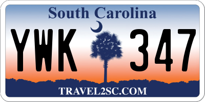 SC license plate YWK347