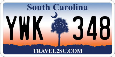 SC license plate YWK348