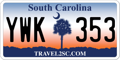 SC license plate YWK353