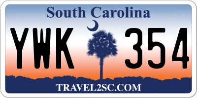 SC license plate YWK354