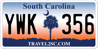 SC license plate YWK356