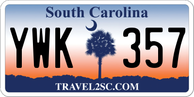SC license plate YWK357