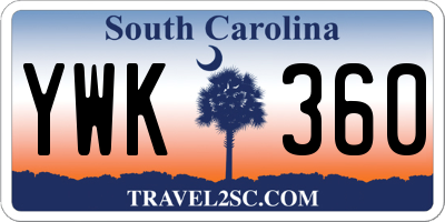 SC license plate YWK360