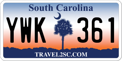 SC license plate YWK361