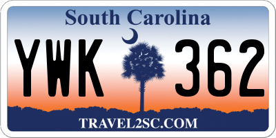 SC license plate YWK362