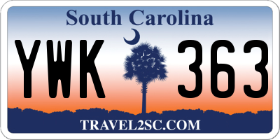 SC license plate YWK363