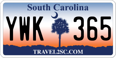 SC license plate YWK365