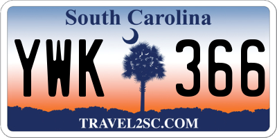 SC license plate YWK366
