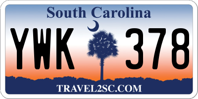 SC license plate YWK378