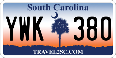 SC license plate YWK380
