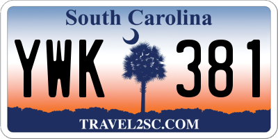 SC license plate YWK381