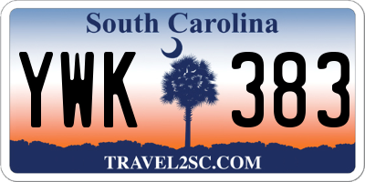 SC license plate YWK383