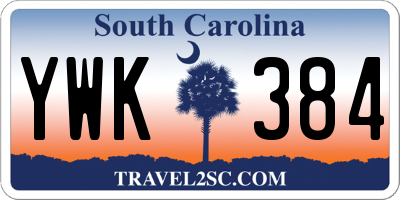 SC license plate YWK384