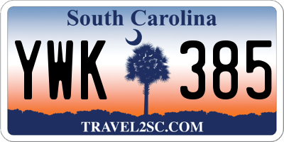 SC license plate YWK385