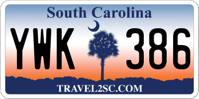 SC license plate YWK386