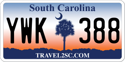 SC license plate YWK388