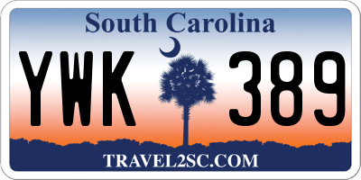 SC license plate YWK389
