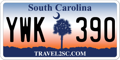 SC license plate YWK390