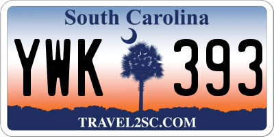SC license plate YWK393