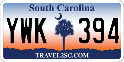 SC license plate YWK394