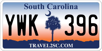 SC license plate YWK396